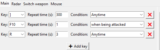 L2M auto key radar configuration